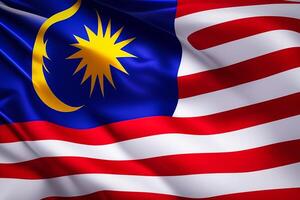 realistisch wellig Malaysia Flagge Hintergrund foto