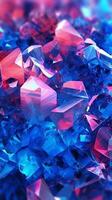 Neon- Eis Kristalle wie abstrakt 3d Geometrie Hintergrund Illustration. Sozial Medien Geschichten Vorlage. ai generativ foto