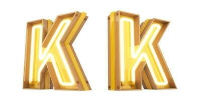 3d Alphabet mit Neon- Licht, 3D-Rendering foto