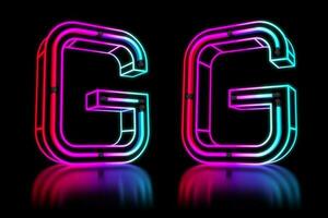 glühend bunt Neon- Alphabet. 3d Rendern Illustration foto