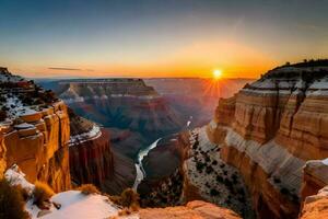 golden großartig Schlucht Fotografie mit Sonnenuntergang. generativ ai. foto