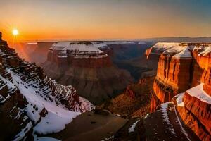 golden großartig Schlucht Fotografie mit Sonnenuntergang. generativ ai. foto