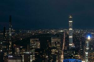 Antenne Aussicht von zentral Park beim Nacht foto