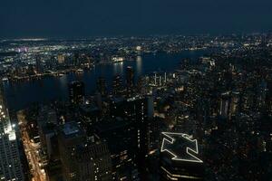 nyc Manhattan Fluss beim Nacht foto