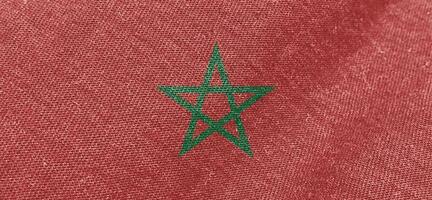 Marokko Flagge Stoff Baumwolle Material breit Flagge Hintergrund von Maghreb foto