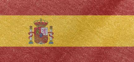Spanien Flagge Stoff Baumwolle Material breit Flagge Hintergrund foto