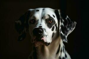 Porträt von ein süß Dalmatiner Hund erstellt mit generativ ai Technologie foto