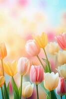 Tulpe Blumen Hintergrund. Illustration ai generativ foto