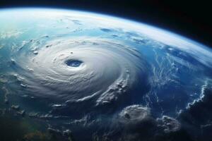 suchen von Raum auf ein Hurrikan auf Planet Erde erstellt mit generativ ai Technologie. foto