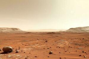 Ausdauer Rover, das wegweisend Emissär auf Mars' verwüsten Landschaften ai generiert foto