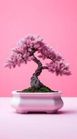 Bonsai Rosa Baum Hintergrund Hintergrund. ai generiert foto