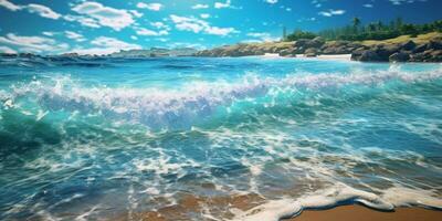 Ozean Wasser Strand Hintergrund. ai generiert foto