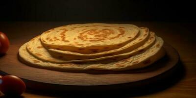 Tortilla Krepp zum Frühstück und Snack. ai generiert foto