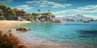 malerisch Küsten Schönheit Hintergrund. ai generiert foto