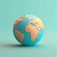 Globus Erde gestalten Illustration Reise Ziel, ai generiert foto