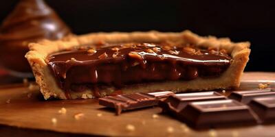 Schokolade Marmelade Kuchen Torte verschwommen Hintergrund, ai generierenund foto