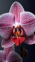 Orchidee Blume Makro Foto Hintergrund Hintergrund. ai generiert