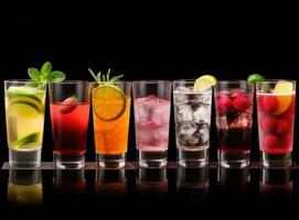 Cocktails isoliert auf Weiß Hintergrund. generativ ai foto