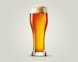 Glas von Bier isoliert. generativ ai foto