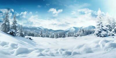 Schneeflocken im Winter Kopieren Raum verschwommen Hintergrund, ai generiert foto