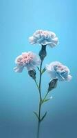 Nelke Dianthus Karyophyllus Blume verschwommen Hintergrund. ai generiert foto