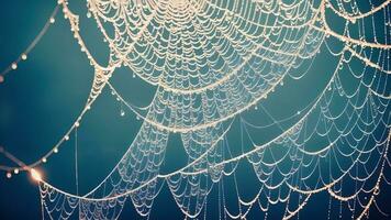 Netz von Schatten Halloween s zauberhaft Spinnennetz. ai generiert. foto