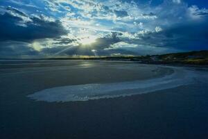 Strand im ein Pampas Salz- Lagune, la Pampa Provinz, Patagonien, Argentinien. foto