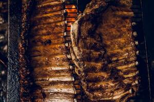 Schweinefleisch Rippen Grill , Patagonien, Argentinien foto