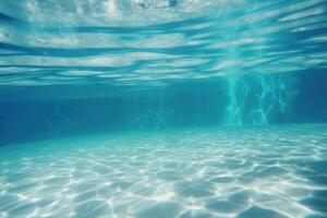 Blau und Oberfläche unter Wasser Hintergrund. ai generiert foto
