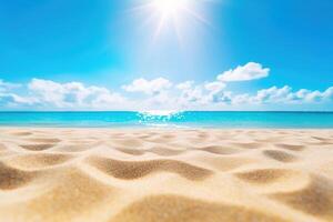 Sand Strand und Himmel. abstrakt verwischen defokussiert Hintergrund. ai generiert foto