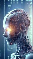 Android Roboter Hintergrund. Zukunft künstlich Intelligenz Roboter. ai generiert foto