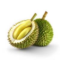 Durian auf Weiß Hintergrund. generativ ai foto