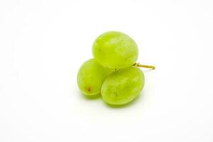 Grün Trauben isoliert. realistisch Grün Trauben auf ein Weiß Hintergrund. foto