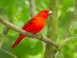 scharlachrot Tanager Piranga olivecea ai generiert foto