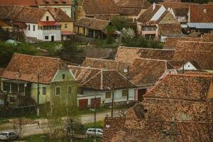 Biertan ein sehr schön mittelalterlich Dorf im Siebenbürgen, Rumänien. ein historisch Stadt, Dorf im Rumänien Das hat konserviert das fränkisch und gotisch architektonisch Stil. Reise Foto. foto
