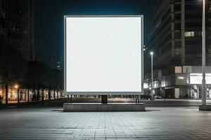 generativ ai Illustration von leer Plakatwand auf Bürgersteig von Stadt Attrappe, Lehrmodell, Simulation zum Ihre Werbung foto