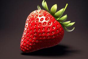 saftig Erdbeere isoliert Nahansicht ai generativ Kopieren Raum foto