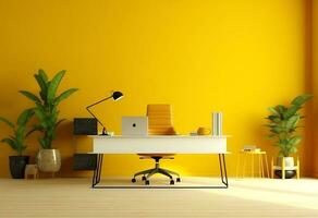 das Büro - - bequem Büro - - minimalistisch - - ai generiert - - generativ ai foto