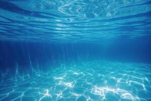 Blau und Oberfläche unter Wasser Hintergrund. ai generiert foto