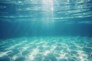 Blau und Oberfläche unter Wasser Hintergrund. ai generiert foto