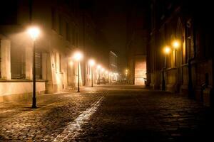 Krakau Kopfsteinpflaster Straße foto