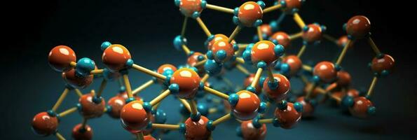 Moleküle im Linderung - - ein 3d Erkundung in das Welt von Wissenschaft. wissenschaftlich Hintergrund foto