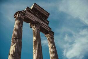 il tempio dei diokurie Kollums auf das Blau Himmel. Rom. Italien. foto