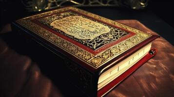 Koran im das Moschee, Moslem Koran, Ramadan Koran, generativ ai foto