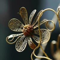 Filigran Blume, Schmuck mit Blume Entwürfe, generativ ai foto