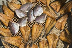 getrockneter Fisch, thailändisches lokales Essen foto