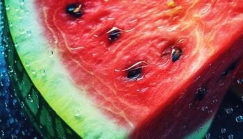 spielerisch und lebhaft Aquarell Gemälde von ein Wassermelone, generativ ai foto