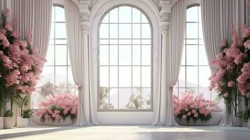 elegant blühte Hochzeit Hintergrund, generativ ai foto