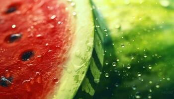 dynamisch und energisch Aquarell Illustration von ein Wassermelone, generativ ai foto