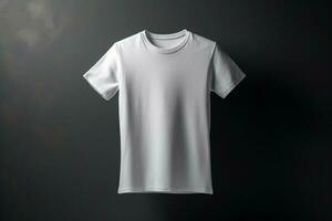 Allzweck Kleidung, 3d leeren Weiß T-Shirt Attrappe, Lehrmodell, Simulation zum irgendein Anlass, 3d machen ai generiert foto